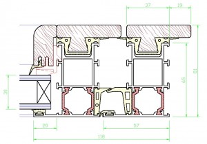 Assieme perimetrale mm.81x118 - vetro spessore mm.30