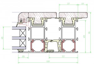 Assieme perimetrale mm.81x118 - vetro spessore mm.45